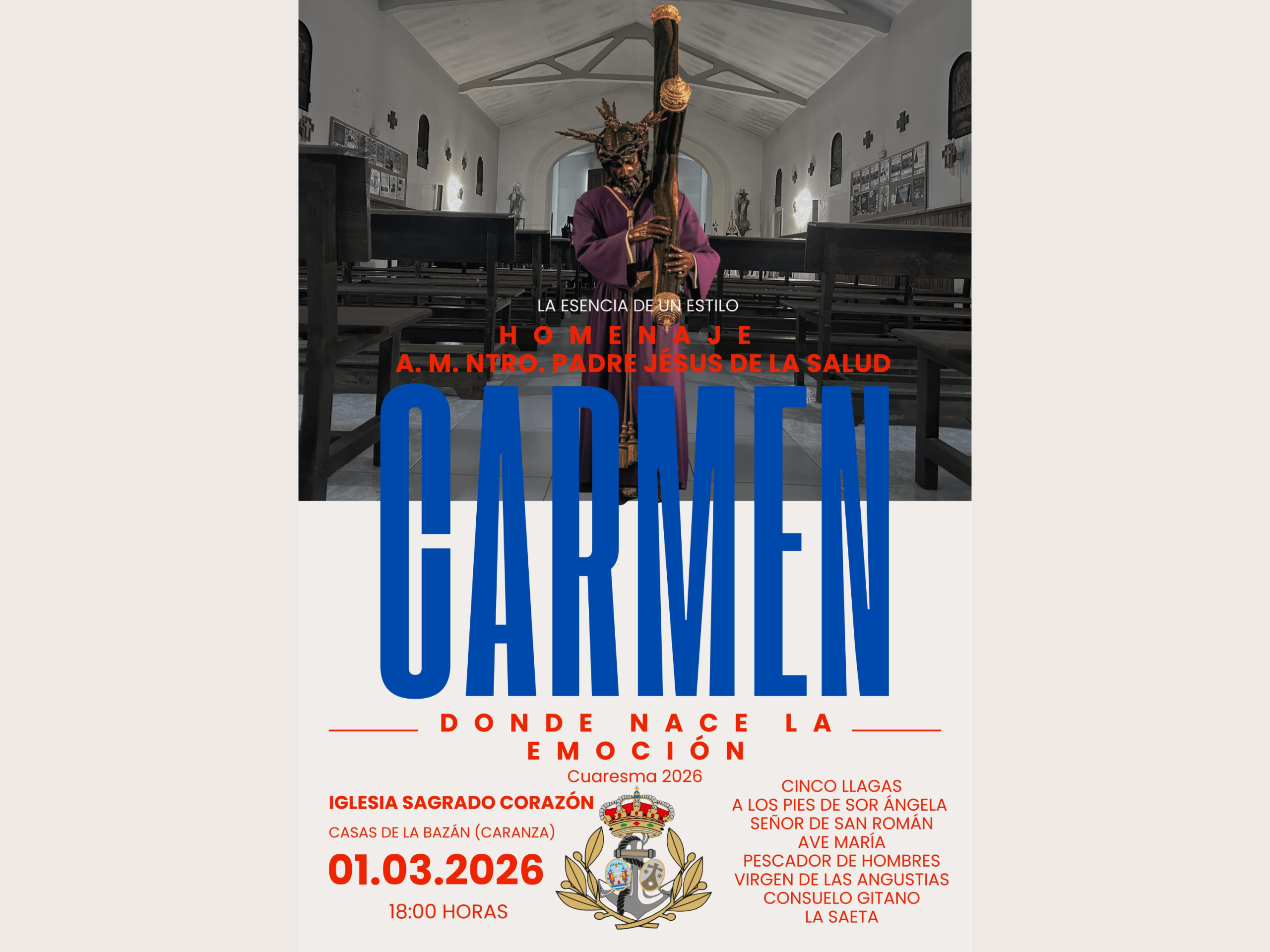 Concierto de la Agrupación Musical Virgen del Carmen, este domingo en Caranza