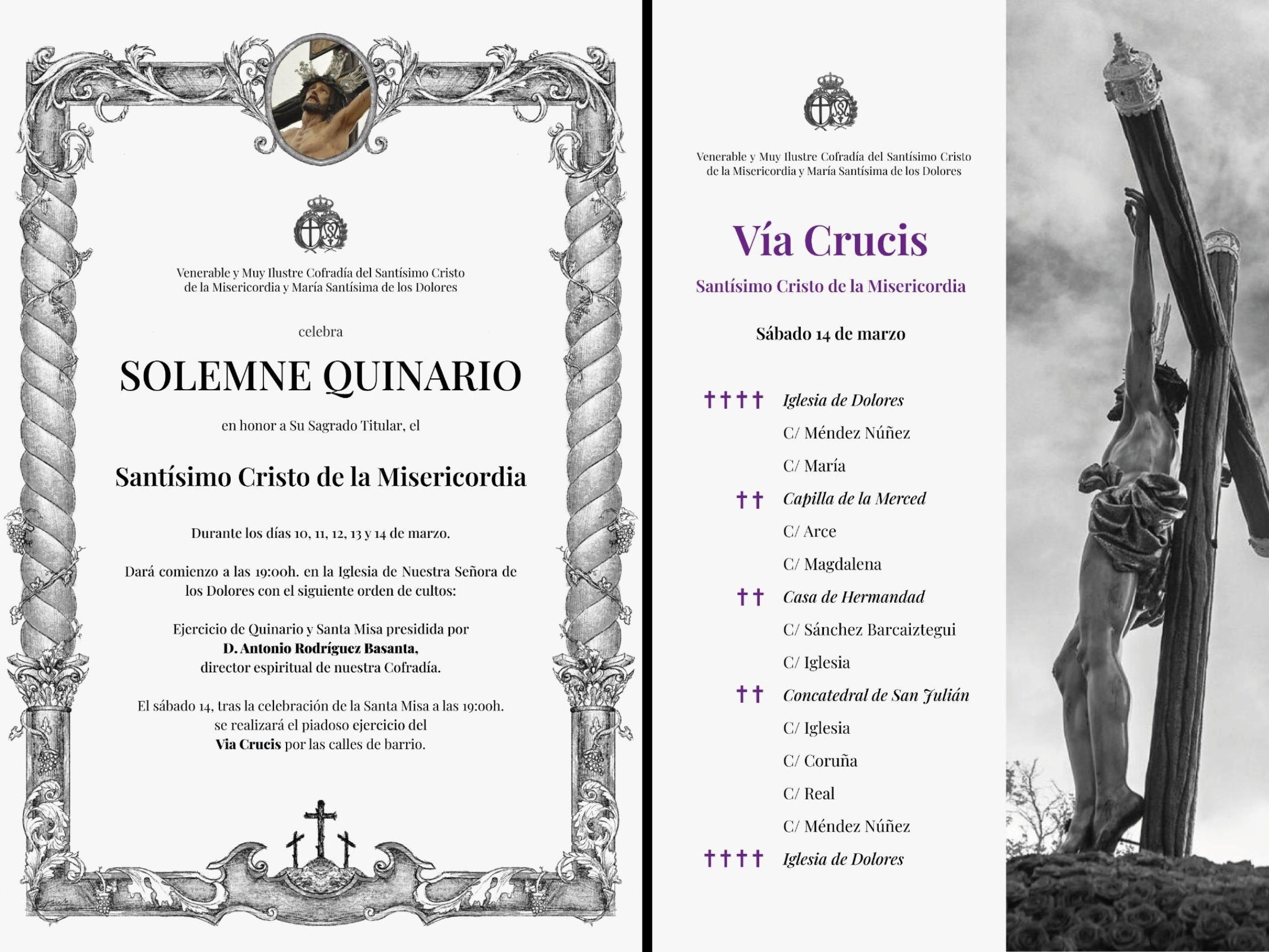Quinario y Vía Crucis de Dolores en honor del Cristo de la Misericordia