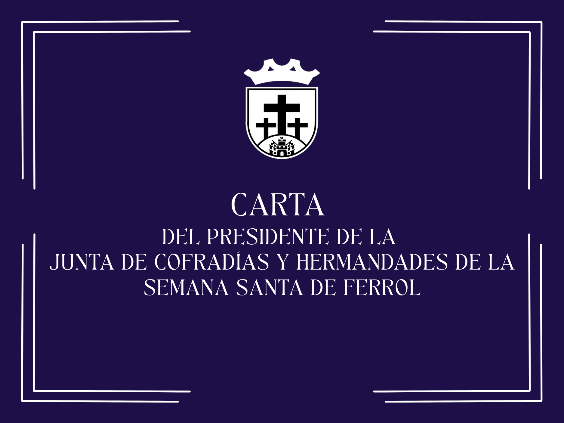 Carta del presidente de la Junta de Cofradías y Hermandades